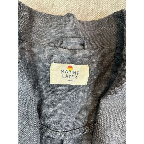 Marine Layer Blazer Womens (XS) Gray Flora Hemp Unstructured Two Button Jacket - Picture 6 of 7